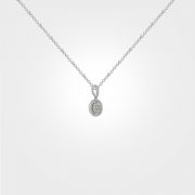 Large version of fine jewellery necklace collection featuring round-shaped diamond pendant