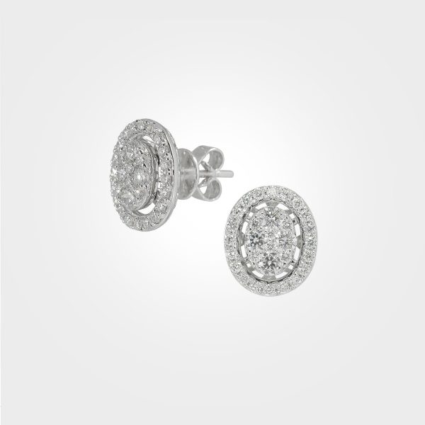 Shimmering Oval-Shaped Diamond Earrings