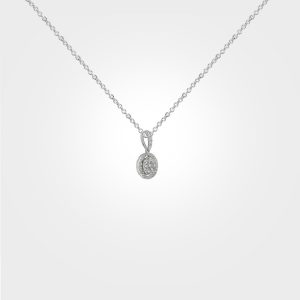 Large version of fine jewellery necklace collection featuring round-shaped diamond pendant