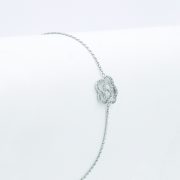 Camellia Diamond Bracelet in White Gold - Side View