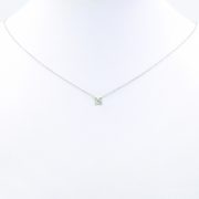 Romantic Diamond Necklace in White Gold - Neck View