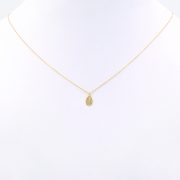 Pear-Shaped Diamond Necklace in Yellow Gold - Front View