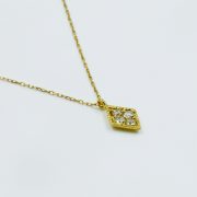Rhombus Diamond Necklace - Side View